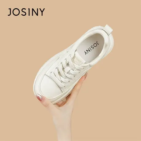Josiny/卓诗尼厚底小白鞋女2024新款春季百搭女生港风休闲运动鞋商品大图