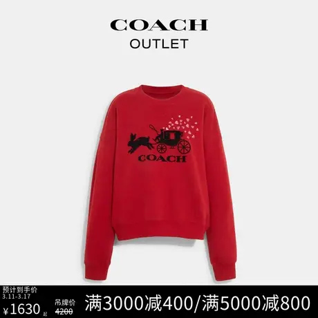 COACH/蔻驰奥莱女士兔子和马车图案圆领卫衣商品大图