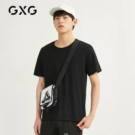 【特价】GXG男装 夏季时尚潮流男士黑色短袖T恤GB144089CV图片