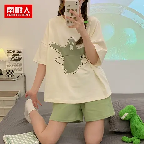 南极人短袖睡衣女夏季套头小个子网红风大码可外穿夏天家居服套装图片