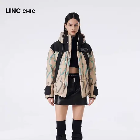 LINCCHIC金羽杰面包羽绒服男女同款2023秋冬新品连帽短款加厚外套商品大图