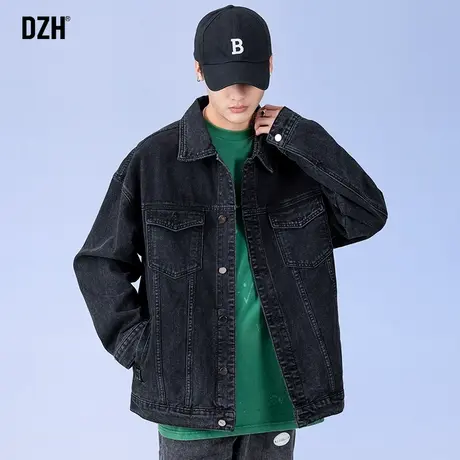 DZH男士牛仔衣痞帅外套潮牌男美式复古男装秋季新款工装夹克褂子商品大图