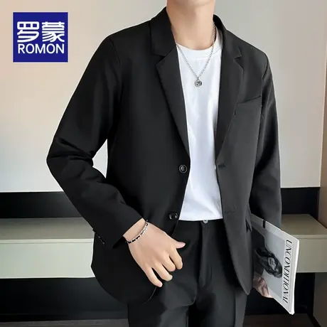 罗蒙西服男士春秋季2025新款商务休闲上衣小西装外套职业修身单西图片