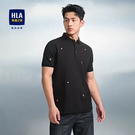 HLA/海澜之家凉感短袖POLO衫春夏透气撞色吸湿排汗防晒上衣男图片