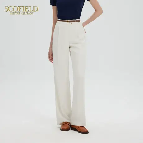 Scofield女装飒气都市西装阔腿裤立体剪裁前片压褶2025夏季新品图片
