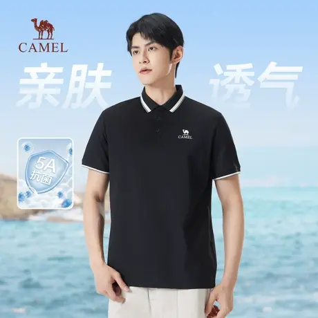 父亲节礼物骆驼男装短袖POLO衫男士2025夏季商务爸爸款透气t恤男商品大图