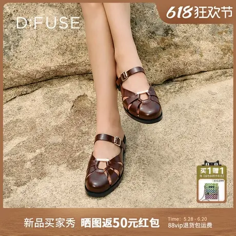 【博主同款】Dfuse迪芙斯2025夏季新款穆勒拖镂空包头罗马凉拖女图片
