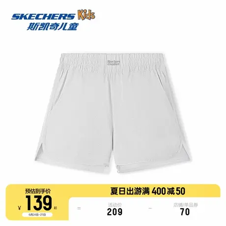 斯凯奇2025年夏季女款休闲宽松梭织短裤舒适耐磨印花设计时尚百搭商品大图