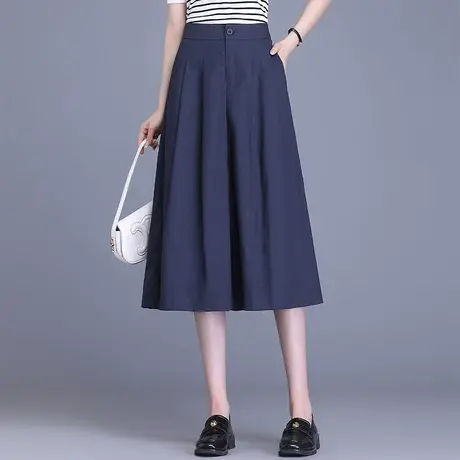 阔腿裤女夏季宽松七分裙裤2025新款垂感显瘦大脚裤百搭休闲裤裙薄图片