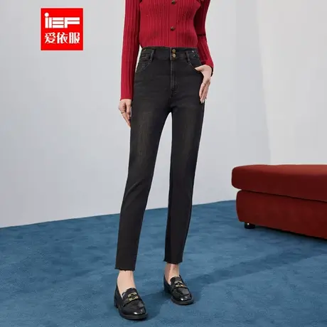 IEF/爱依服裤子2025秋季新款韩版时尚通勤气质修身显瘦牛仔窄脚裤图片