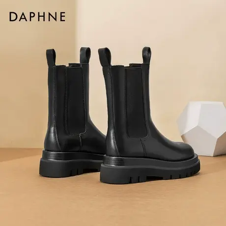达芙妮切尔西靴女2025秋冬款马丁靴烟筒靴英伦风爆款中筒短靴子女图片
