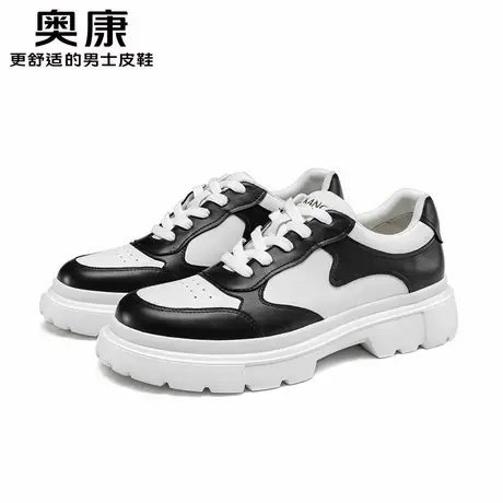 奥康情侣款新款运动皮鞋潮流缓震舒适休闲鞋商品大图