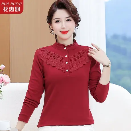 中年妈妈秋装针织衫薄款40岁50洋气中老年女装春秋上衣打底衫减龄图片