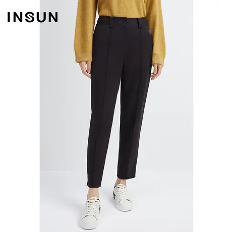 恩裳商场同款2022年冬季黑色小脚裤抗皱保暖透气休闲裤女裤图片