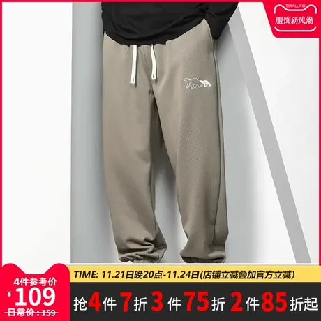 GxxH大码男装休闲卫裤男士冬季束脚裤2023新款运动裤百搭宽松裤子商品大图