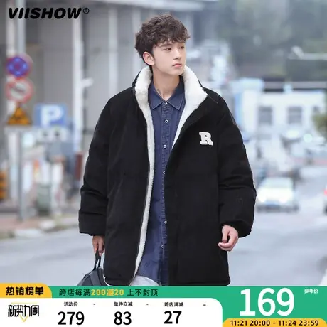VIISHOW短款棉服男冬季两面穿加绒保暖宽松休闲立领潮牌外套ins潮图片