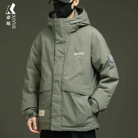 希越新国标羽绒服男款冬季90%鸭绒保暖棉服宽松大码防水冲锋衣潮商品大图