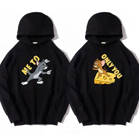 秀洛nasa联名连帽卫衣男春秋季ins潮牌猫和老鼠卡通印花情侣外套商品大图