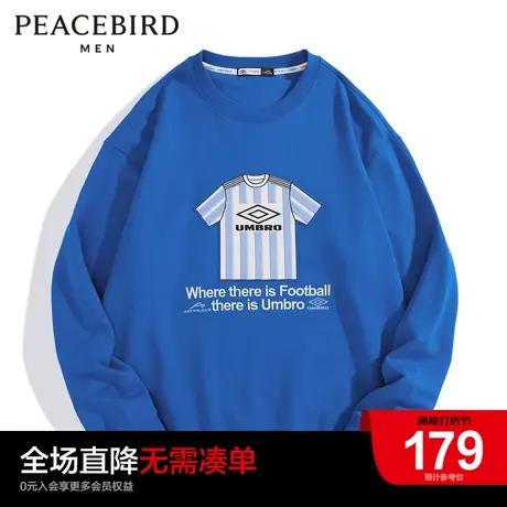 太平鸟男装奥莱茵宝联名圆领刺绣卫衣男上衣图片
