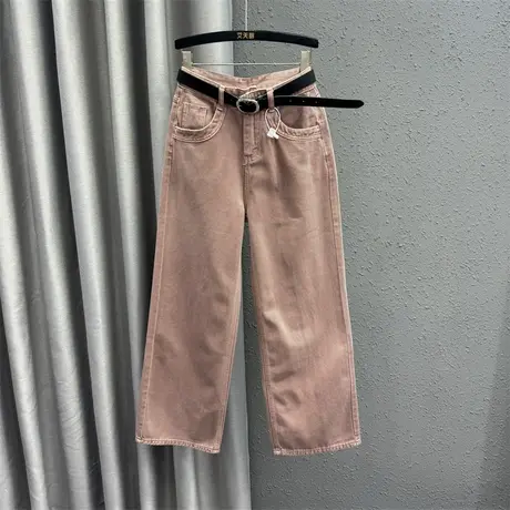 韩版拖地直筒裤女2024春季新款高腰宽松显瘦休闲百搭阔腿拖地长裤图片