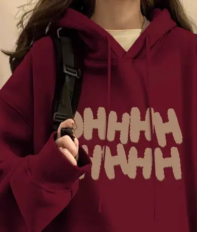 hiphop美式高街风卫衣女大码冬季情侣上衣ins潮加绒保暖连帽外套商品大图