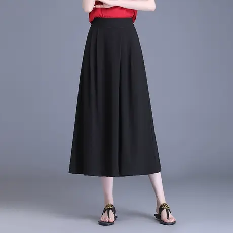 八分裤裙阔腿裤女夏季2023新款宽松大脚裤高腰垂感休闲裤显瘦裙裤图片