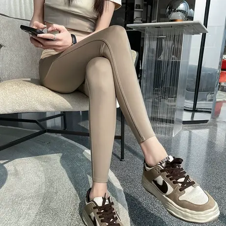 卡色鲨鱼皮打底裤女外穿2023年春秋新款高腰紧身显瘦芭比瑜伽裤潮图片