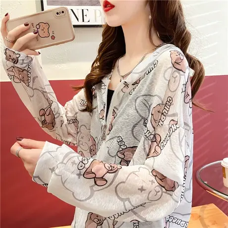 户外透气轻薄防晒衣女夏季韩版宽松大码冰丝薄款休闲防晒服外套潮商品大图