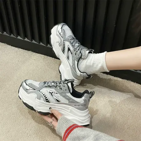 老爹鞋女松糕厚底增高女鞋2024新款春秋单鞋爆款ins超火运动鞋潮商品大图