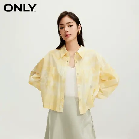 ONLY2024夏季新款时尚个性扎染宽松落肩长袖衬衫女|124205008商品大图