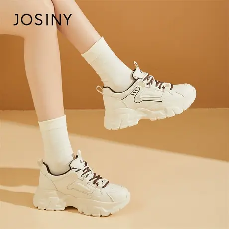 Josiny/卓诗尼厚底老爹鞋女款2024新款春季女鞋不累脚白鞋运动鞋商品大图
