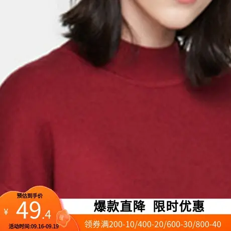 艾格2023春装新品百搭女装外套休闲系带舒适修身长袖针织衫Z1550商品大图