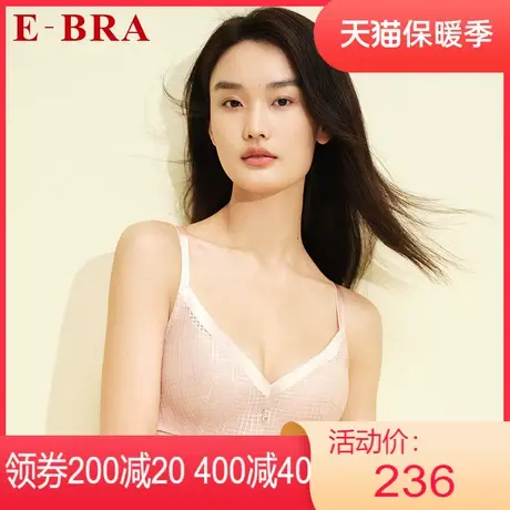 【薄模杯】安莉芳outlets内衣E-BRA格纹网纱薄款大胸聚拢上托文胸图片