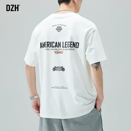 男士t恤短袖夏季男款重磅纯棉美式潮牌潮流男生夏天衣服圆领上衣商品大图