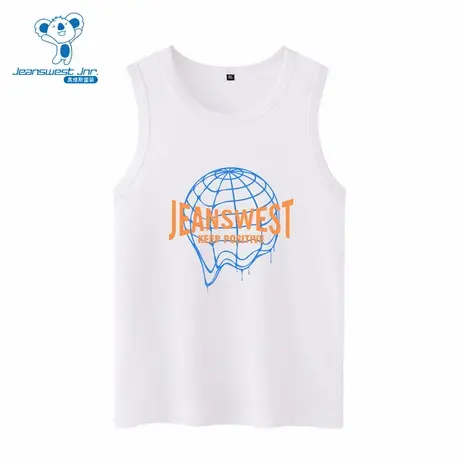 VS真维斯男童上衣夏新款圆领印花套头纯棉打底衫儿童背心T恤商品大图