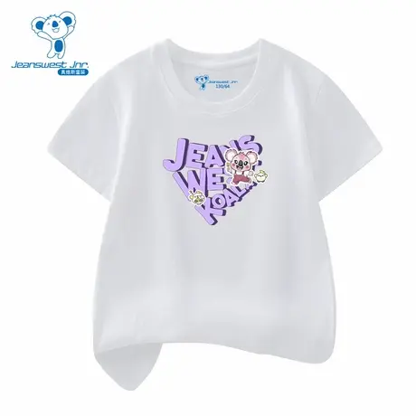 XD真维斯女童上衣2025夏季新款夏季休闲百搭圆领印花短袖T恤图片