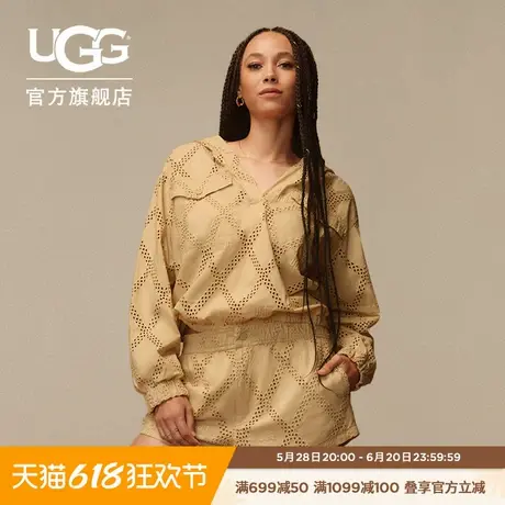 UGG夏季新款女士时尚舒适纯色休闲连帽镂空网眼套头衫 1167412图片