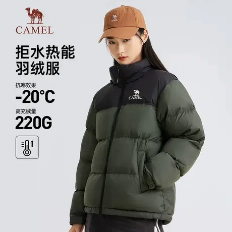 骆驼女装羽绒服女2025秋冬新款连帽加厚保暖防水情侣面包服短外套商品大图