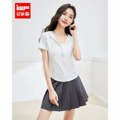 IEF/爱依服2025夏季新款韩系风简约纯色休闲通勤百搭短款卫衣外套商品大图