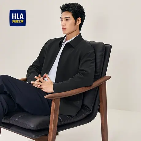 HLA/海澜之家商务风克2025秋季新款翻领牛奶丝柔软爽滑外套男士图片