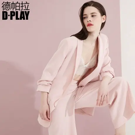 DPLAY德帕拉春欧美褶皱设计休闲气质上衣中长西装职业外套女图片