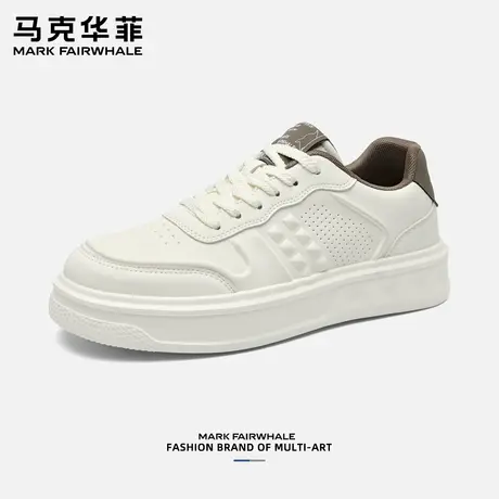 马克华非厚底小白鞋男2025新款秋季休闲鞋子耐磨防滑休闲板鞋男鞋商品大图