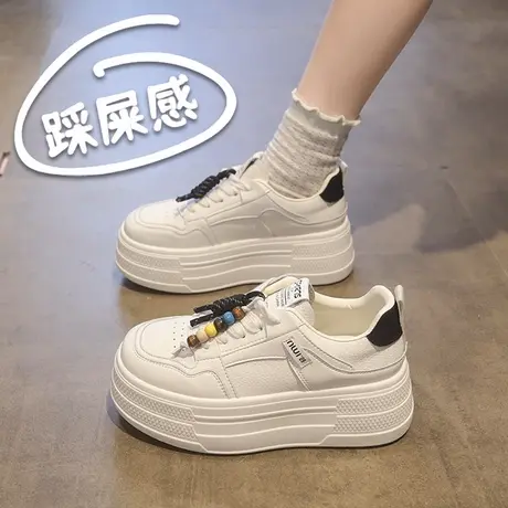 厚底小白鞋女2025新款增高6CM百搭休闲板鞋学生运动鞋商品大图