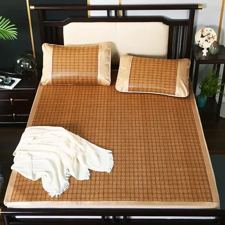 2026年新款单面藤席宽边凉席三件套图片