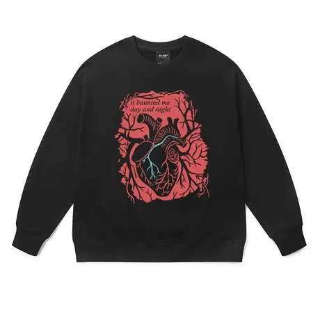 暗黑系卫衣男女同款中性风高街心脏设计感大码欧美嘻哈打底衣服秋商品大图