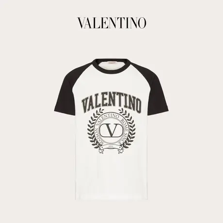 【季末优惠】华伦天奴VALENTINO男士MAISON VALENTINO刺绣棉质T恤图片
