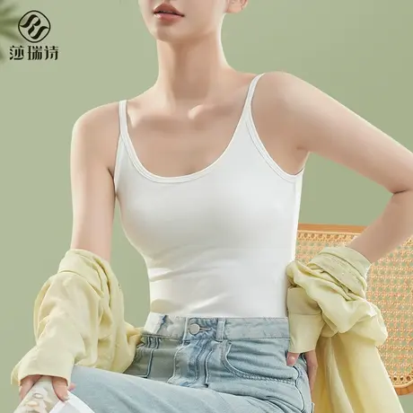美背吊带背心女内搭夏季薄款带胸垫一体防走光打底外穿抹胸上衣商品大图
