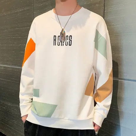 春秋装长袖t恤男士2025新款打底衫韩版宽松圆领体恤青年卫衣潮流商品大图