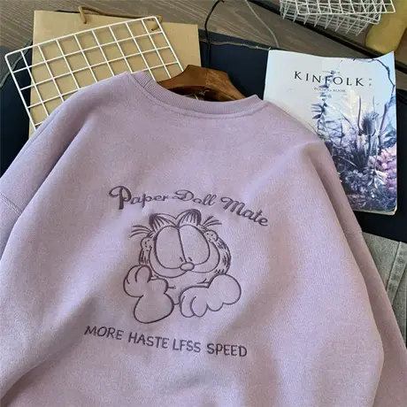 2022秋冬季新款韩版ins潮卫衣女加绒加厚刺绣卡通宽松百搭外套头商品大图