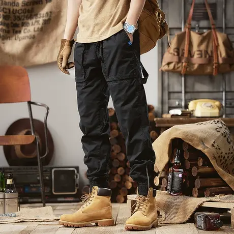 Modi Nick/摩帝尼克男士宽松直筒多口袋工装裤户外运动束脚休闲裤商品大图